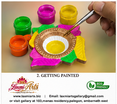 FULLY PAINTED DECORATIVE DIYA – 4 × 4 INCHES - Image 3